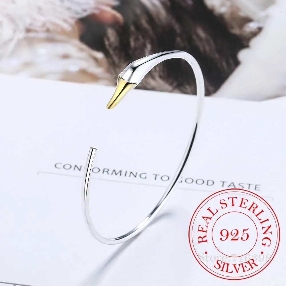 Silver Swan Cuff