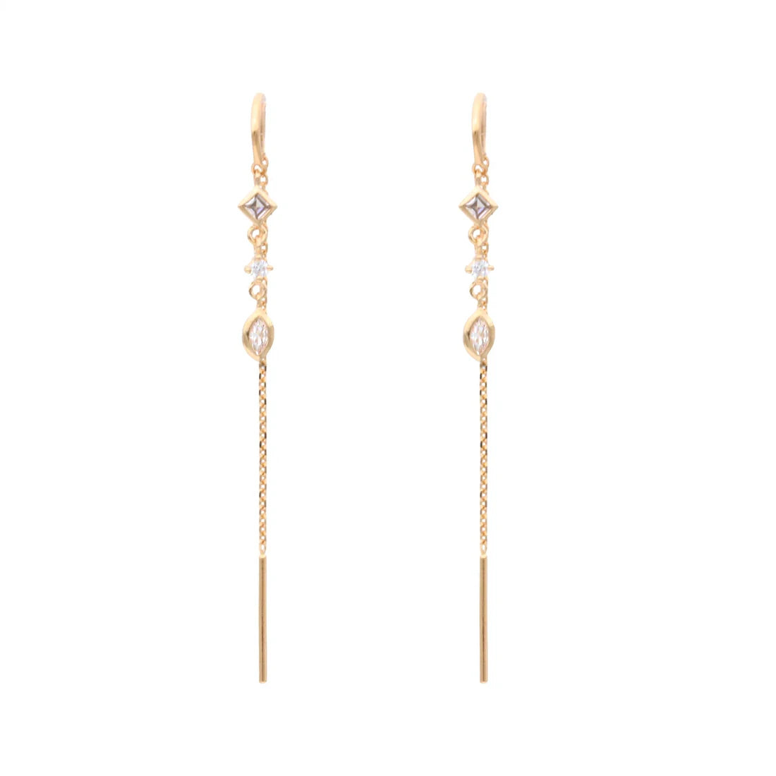 Zirconia Hoop Stud Dangle Earring