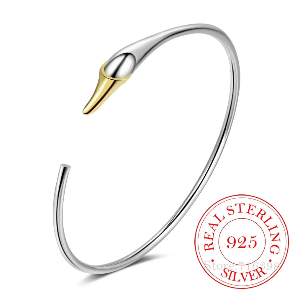 Silver Swan Cuff