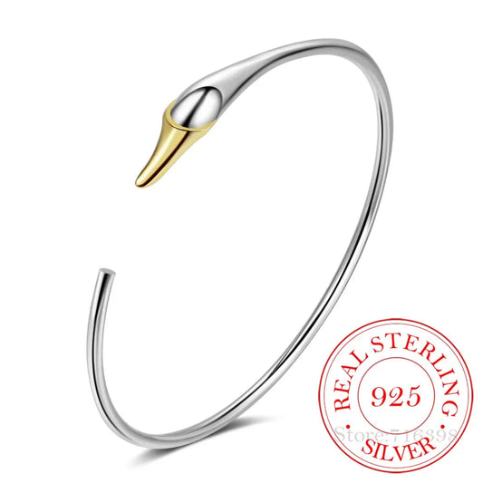 Silver Swan Cuff