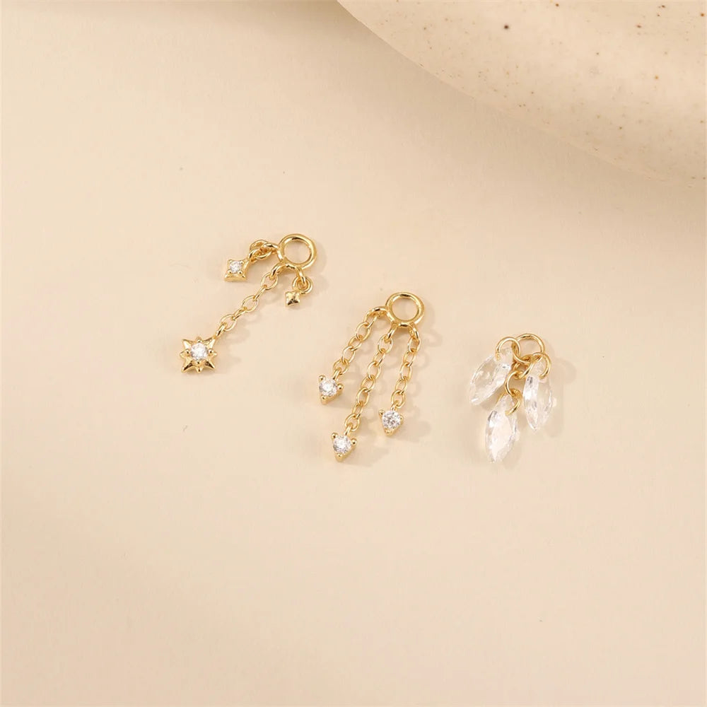 1PCS Holy Trinity Tassel Piercing Sterling Silver
