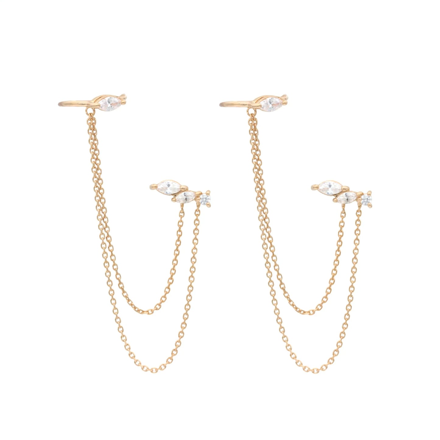 Zirconia Hoop Stud Dangle Earring