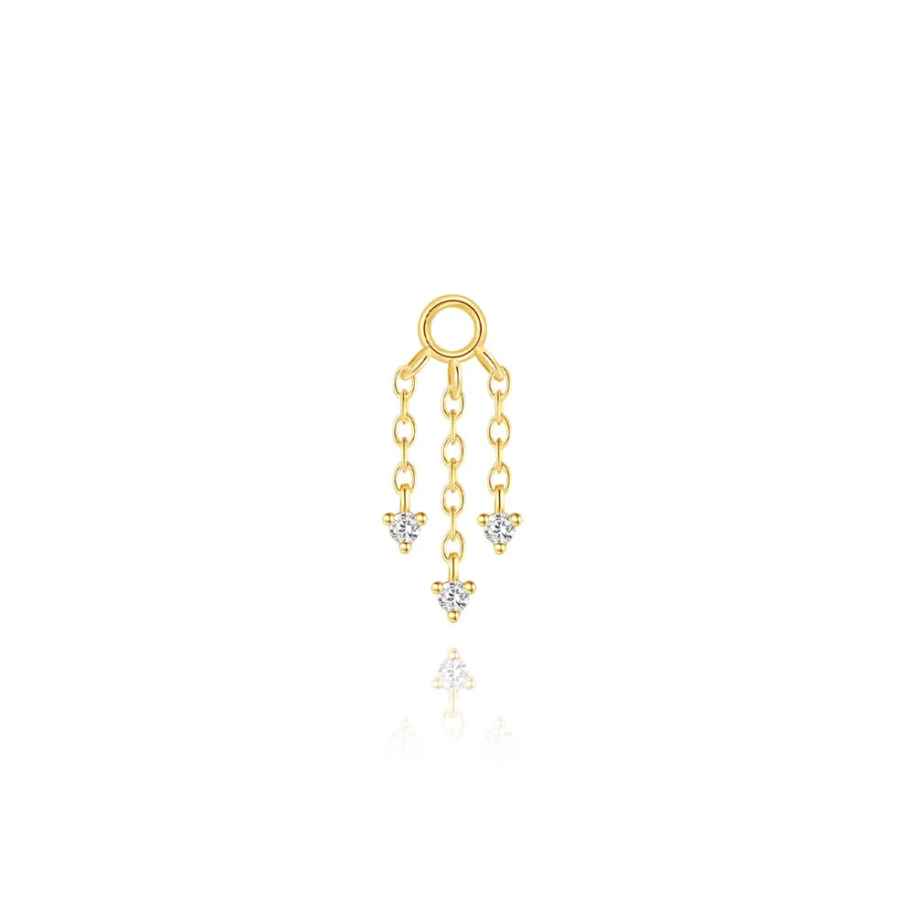 1PCS Holy Trinity Tassel Piercing Sterling Silver