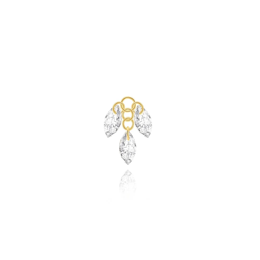 1PCS Holy Trinity Tassel Piercing Sterling Silver
