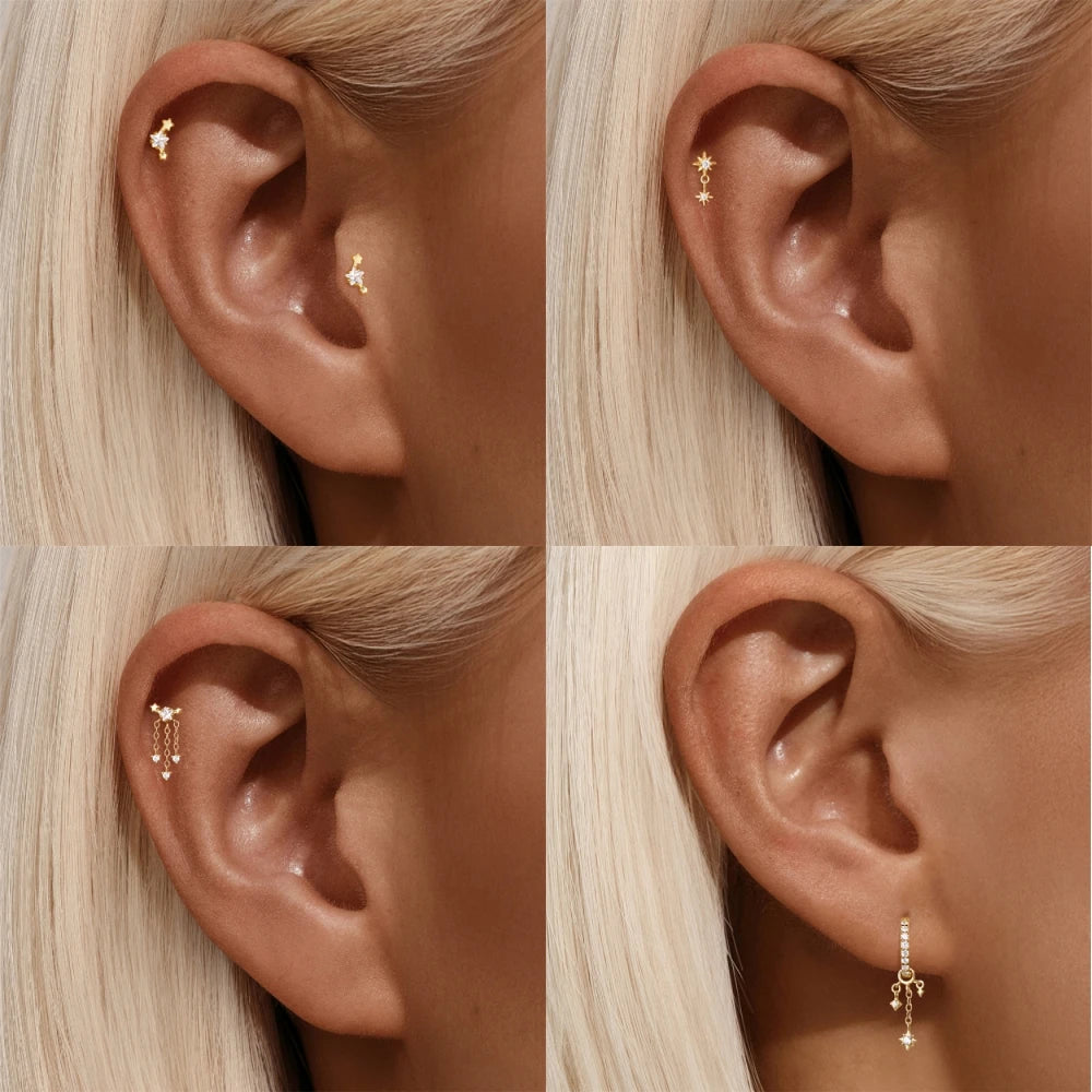 1PCS Holy Trinity Tassel Piercing Sterling Silver
