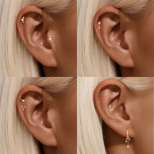 1PCS Holy Trinity Tassel Piercing Sterling Silver