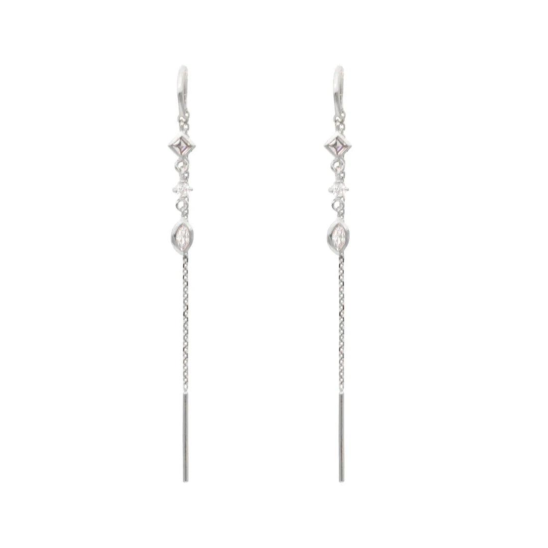 Zirconia Hoop Stud Dangle Earring